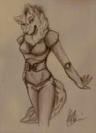  armor canine female hand_drawn keepbreeze lilly/lillian mammal monochrome solo wolf 
