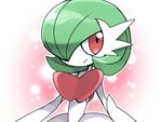  fukumitsu_(kirarirorustar) gardevoir mega_gardevoir mega_pokemon nintendo no_humans pokemon pokemon_(game) red_eyes smile solo 