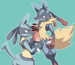  anthro balls big big_penis black_fur blue_background blush butt canine censored crying duo erection fur gay happy jackal long_ears lucario male mammal mega_evolution mega_lucario nintendo nude open_mouth orange_eyes penile_spikes penis pink_penis plain_background pok&#233;mon pok&eacute;mon raised_arm red_eyes red_fur shadow sharp_teeth shiny size_difference smile solo spikes spread_legs spreading standing tears teeth thick thick_penis tongue uchimaru video_games yellow_fur 