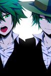  ajisai. evil_grin evil_smile green_hair green_hat grin happy_tree_friends hat lifty multiple_boys open_mouth personification shifty siblings smile twins 