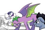  absurd_res angry dragon equine female friendship_is_magic fur group hair hi_res horn horse hospital kilala97 mammal my_little_pony original_character plain_background pony protective purple_hair rarity_(mlp) smile spike_(mlp) unicorn wings 