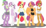  absurd_res alpha_channel amber_eyes ambris anthro anthrofied apple_bloom_(mlp) babs_seed_(mlp) blush bow boxers cat_eyes clothing crossed_arms cutie_mark_crusaders_(mlp) dragon equine fangs female freckles friendship_is_magic gray-gold green_eyes group hair height_chart hi_res horn horse male mammal my_little_pony nightgown pegasus pink_hair plain_background pony purple_hair red_hair scootaloo_(mlp) shirt shorts size_chart slit_pupils spike_(mlp) standing sweetie_belle_(mlp) tank_top transparent_background two_tone_hair underwear unicorn vest wings 