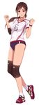  alternate_costume black_hair bracelet breasts brown_eyes buruma compression_sleeve dead_or_alive elbow_pads jewelry knee_pads kokoro_(doa) leaf98k long_hair medium_breasts shoes sneakers socks solo sportswear 