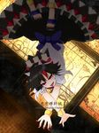  black_hair bracelet copyright_name crossed_arms double_dealing_character evil_smile fingernails highres horns jewelry kijin_seija multicolored_hair nail_polish red_eyes red_nails rihito_(usazukin) sandals shining_needle_castle short_sleeves smile tongue tongue_out touhou 