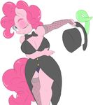  anthrofied big_breasts blue_eyes bow_tie breasts cleavage clothed clothing equine female friendship_is_magic fur haiku_oezu hair hat horse mammal my_little_pony one_eye_closed pink_fur pink_hair pinkie_pie_(mlp) plain_background pony smile solo underwear wink 