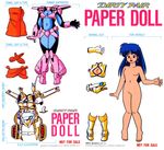  80s armor bikini blue_hair clothes dirty_pair no_nipples no_pussy no_vagina nude oldschool paperdoll swimsuit yuri_(dirty_pair) 