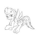  cutie_mark equine female feral friendship_is_magic hair horse looking_at_viewer lying mammal my_little_pony on_side pegasus pony poprocks pussy sketch smile solo spitfire_(mlp) wings wonderbolts_(mlp) 