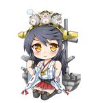  &gt;_&lt; animal animal_on_head animalization black_hair brown_hair chibi clenched_hands closed_eyes clothed_animal detached_sleeves frilled_skirt frills glasses greenteaneko hairband haruna_(kantai_collection) hiei_(kantai_collection) japanese_clothes kantai_collection kirishima_(kantai_collection) kongou_(kantai_collection) nontraditional_miko nose_bubble on_head ribbon-trimmed_sleeves ribbon_trim short_hair sitting skirt sleeping star star-shaped_pupils symbol-shaped_pupils transparent_background wariza 