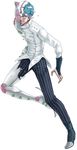  bad_id bad_pixiv_id bridal_gauntlets dual_persona full_body ghiaccio ice_skates jangmgj jojo_no_kimyou_na_bouken male_focus pants power_suit simple_background skates stand_(jojo) striped striped_pants vertical-striped_pants vertical_stripes white_album_(stand) white_background 