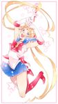  :d back_bow bishoujo_senshi_sailor_moon blonde_hair blue_eyes blue_sailor_collar blue_skirt boots bow brooch choker double_bun elbow_gloves full_body gloves hair_ornament hairpin happy highres holding holding_wand jewelry knee_boots long_hair magical_girl moon_stick oekaki-daisuki-dessu open_mouth pleated_skirt red_bow red_choker ribbon sailor_collar sailor_moon sailor_senshi_uniform skirt smile solo star tiara tsukino_usagi twintails wand white_background white_gloves 