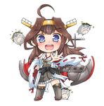  :d ahoge animal animal_on_head animalization bare_shoulders brown_hair chibi clothed_animal detached_sleeves double_bun frilled_skirt frills full_body glasses greenteaneko hair_ornament hairband haruna_(kantai_collection) hiei_(kantai_collection) japanese_clothes kantai_collection kirishima_(kantai_collection) kongou_(kantai_collection) long_hair on_head open_mouth ribbon-trimmed_sleeves ribbon_trim skirt smile star star-shaped_pupils symbol-shaped_pupils transparent_background 