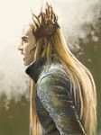  1boy blonde_hair crown elf king male male_focus middle_earth open_mouth pointy_ears profile solo the_hobbit thranduil 