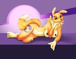  breasts canine digimon domino_(artist) female fox hair_tuft looking_at_viewer lying mammal nipples nude pose renamon solo 