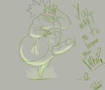  alien antennae anthro big_muscles big_penis blush claws dragon dragon_ball erection horn huge_penis humor male muscles o_o open_mouth penis penis_vein polunga porunga scalie slit surprise uniparasite vein veiny_penis wish 