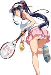  1girl amaya_haruko ass black_hair blue_eyes long_hair maken-ki! panties pantyshot skirt solo takeda_hiromitsu tennis underwear upskirt 