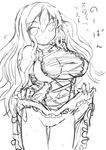  bad_id bad_pixiv_id blush breasts cleavage cong1991 cross-laced_clothes dress dress_lift fingernails flying_sweatdrops frill_trim frilled_dress frills greyscale groin hijiri_byakuren juliet_sleeves large_breasts long_hair long_sleeves monochrome navel nipple_slip nipples no_panties no_shirt pubic_hair puffy_sleeves sidelocks simple_background sketch solo thighs touhou translation_request very_long_hair wavy_hair white_background 