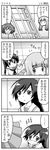  akiyama_yukari blush comic girls_und_panzer greyscale implied_pantyshot isuzu_hana long_hair monochrome multiple_girls ooarai_school_uniform reizei_mako school_uniform serafuku short_hair skirt takebe_saori translated uniform yuuki_sonisuke 