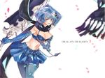  blue_eyes blue_hair breasts cleavage drag-on_dragoon drag-on_dragoon_3 jewelry long_gloves midriff nadir petals scarf sword two_(drag-on_dragoon) weapon 