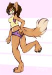 big_breasts breasts brown_hair bunny_(artist) canine clothing female fox hair heterochromia looking_at_viewer mammal powhatan solo 