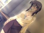  1girl amorous_professor_cherry binetsu_kyoushi_cherry blush breasts brown_hair game_cg glasses hase_chieri large_breasts long_hair yamane_masahiro zyx 