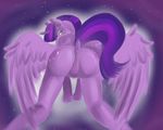  all_fours anthro anus cutie_mark equine female friendship_is_magic hair horn horse looking_back mammal multi-colored_hair my_little_pony pony presenting purple_hair pussy raised_tail skuttz solo spread_legs spreading twilight_sparkle_(mlp) winged_unicorn wings 