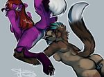  abstract_background anthro breasts canine claws cunnilingus digitigrade duo female fingering fox hindpaw kneeling lesbian lying mammal masturbation nude on_front oral oral_sex pawpads paws pussy rokemi sex soles toes vaginal vaginal_fingering 