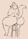  butt canine chubby female huge_butt mammal ramona ritts sitting thick_thighs wide_hips wolf 