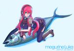  fish long_hair megurine_luka solo thighhighs tuna utu_(ldnsft) vocaloid 