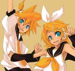  1girl brother_and_sister kagamine_len kagamine_rin rage_(rojiura) siblings twins vocaloid 