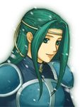  aqua_eyes aqua_hair armor female fiora fiora_(fire_emblem) fire_emblem fire_emblem:_rekka_no_ken fire_emblem_blazing_sword gradient gradient_background green_eyes green_hair headband lips long_hair pegasus_knight snow solo 