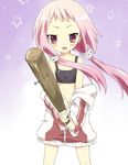  bad_id bad_pixiv_id baseball_bat blush child flat_chest kl-chan long_hair maruki_(punchiki) nail nail_bat original pink_hair solo sports_bra sweater twintails 