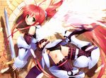 absurdres armor green_eyes highres long_hair magi-cu ponytail red_hair solo sword ueda_ryou weapon 