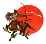  archery armor armored_dress arrow bow_(weapon) centaur drawing_bow flag_background hat holding holding_arrow holding_bow_(weapon) holding_weapon igote japanese_armor japanese_clothes japanese_flag kote kurokote kusazuri kyuudou long_hair male_focus muneate ni_(2shi) pixiv_fantasia red_sun shoulder_armor sode solo sword tate_eboshi weapon 