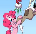  christmas cute discord_(mlp) draconequus equine female feujenny07 friendship_is_magic holidays horse kissing male mammal mickeymonster my_little_pony pinkie_pie_(mlp) pony smile 