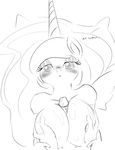  abthro anthro black_and_white blush breasts equine female friendship_is_magic horn horse human male mammal monochrome my_little_pony penis pony princess_celestia_(mlp) titfuck zev 