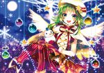  bad_id bad_pixiv_id dress green_eyes green_hair gumi hat open_mouth ornament pantyhose sazanami_shione short_hair short_hair_with_long_locks sidelocks snowman solo vocaloid wings 