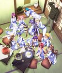  6+girls :d =_= ahoge alcohol alfred_walken antenna_hair ayamine_kei barefoot blush bonsai bottle bou braid breasts chopsticks cleavage closed_eyes cup drunk elena_piatif everyone feet from_above game_cg glass glasses hanging_scroll highres irma_thesleff japanese_clothes jinguuji_marimo kagami_sumika kashiwagi_haruko katana kimono koubuin_yuuhi kouzuki_yuuko large_breasts long_hair lying medium_breasts mitsurugi_meiya multiple_girls muvluv muvluv_altered_fable off_shoulder on_side open_mouth party pillow plate ponytail sakaki_chizuru sakazuki sake sake_bottle scroll short_hair sitting sleeping smile soles sword table tamase_miki tatami tokonoma twin_braids under_table vase wariza weapon yashiro_kasumi yoroi_mikoto yukata 