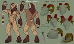  3d abs amber_eyes anthro caprine hooves horn male mammal model_sheet muscles nail necklace nude pecs pose pubes ram ram-nail refsheet solo standing text wolfy-nail 