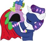  dragon equine female friendship_is_magic horn horse humdrum_(mlp) kissing male mammal mask my_little_pony pony power_ponies_(mlp) radiance_(mlp) rarity_(mlp) spike_(mlp) steghost unicorn upside-down upside_down 
