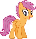  alpha_channel equine female feral friendship_is_magic fur hair horse looking_at_viewer mammal my_little_pony open_mouth orange_fur pegasus plain_background pony purple_eyes purple_hair scootaloo_(mlp) solo transparent_background wings zacatron94 