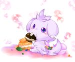  ambiguous_gender blush eating espurr food nintendo pok&#233;mon pok&eacute;mon pokeblock pokepuff unknown_artist video_games 