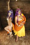  2girls asian breasts cameltoe chouzuki_maryou cosplay dragon_quest dragon_quest_iv large_breasts minea minea_(cosplay) multiple_girls photo plump purple_hair square_enix 