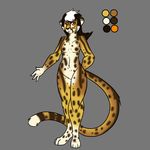  breasts cheetah feline female fur grey_background hair jane_(gamerfox) king_cheetah mammal natsukis_commishes nipples nude orange_eyes plain_background scar solo white_hair yellow_fur 