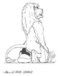  anal anthro black_and_white faceless_male facesitting feline firestormsix floor gay human invalid_tag kneeling lion male mammal monochrome oral pillow plain_background rimming signature white_background 