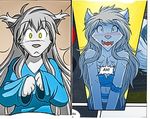  clothing female fur grey_hair hair long_hair mammal open_mouth paws raine(twokinds) raine_(twokinds) surprise tom_fischbach tongue twokinds webcomic wolf 