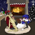  beer beverage christmas cub female flat_chested friendship_is_magic gingerbread giraffe holidays lagomorph lesbian mammal my_little_pony original_character pipsqueak_(mlp) rabbit smudge_proof thunder_ring tribadism young 