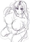  1girl belly breasts konakona looking_at_viewer monochrome naruto nipples nude pregnant rough sketch solo yuuhi_kurenai 