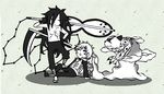  2boys flak_jacket frown gaara gloves gourd leaning_back long_hair multiple_boys naruto naruto_shippuuden sand scythe shukaku_(naruto) sitting standing topless uchiha_madara very_long_hair weapon 