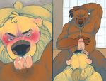  anthro bear biceps blue_eyes blush cum cum_in_mouth cum_inside cumshot cutaway duo erection gay grizzly_bear lying male mammal muscles nastyspook nude oral_penetration orgasm overweight penis sex todd tongue tongue_out 