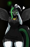  &lt;3 big_breasts breasts crown equine female gloves glowing_eyes hair horn horse multi-colored_hair my_little_pony necklace original_character queen_kamihari_karkstar socks sssonic2 thick_hips winged_unicorn wings 